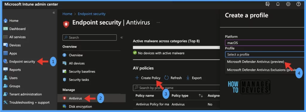New macOS AntiVirus Policies Using Intune release 2308 or later Fig. 2